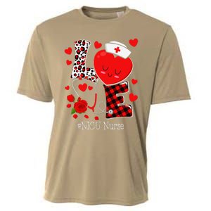 Love Stethoscope Heart NICU Nurse Valentines Day Cooling Performance Crew T-Shirt