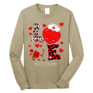 Love Stethoscope Heart NICU Nurse Valentines Day Long Sleeve Shirt