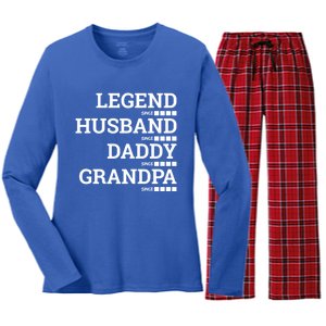 Legend Since Husband Since Daddy Since Granddad Since Year Gift Women's Long Sleeve Flannel Pajama Set 