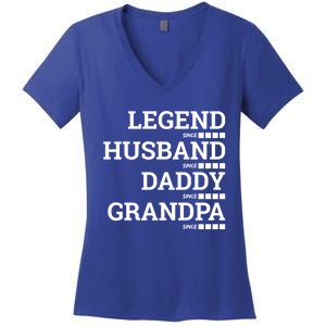 Legend Since Husband Since Daddy Since Granddad Since Year Gift Women's V-Neck T-Shirt