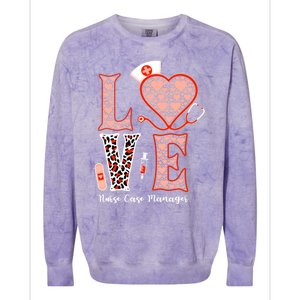 Love Stethoscope Heart Leopard Nurse Case Ger For Nurses Funny Gift Colorblast Crewneck Sweatshirt