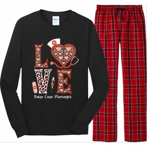 Love Stethoscope Heart Leopard Nurse Case Ger For Nurses Funny Gift Long Sleeve Pajama Set