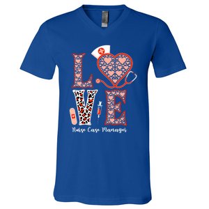 Love Stethoscope Heart Leopard Nurse Case Ger For Nurses Funny Gift V-Neck T-Shirt