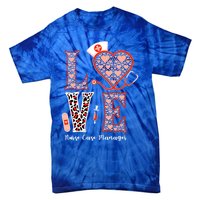 Love Stethoscope Heart Leopard Nurse Case Ger For Nurses Funny Gift Tie-Dye T-Shirt