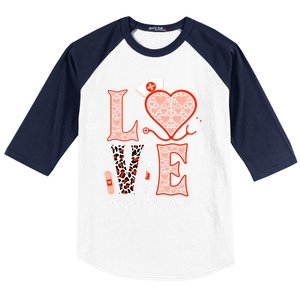 Love Stethoscope Heart Leopard Nurse Case Ger For Nurses Funny Gift Baseball Sleeve Shirt