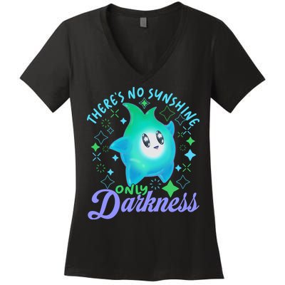Luma Star Halloween Theres No Sunshine Only Darkness Luna Star Women's V-Neck T-Shirt