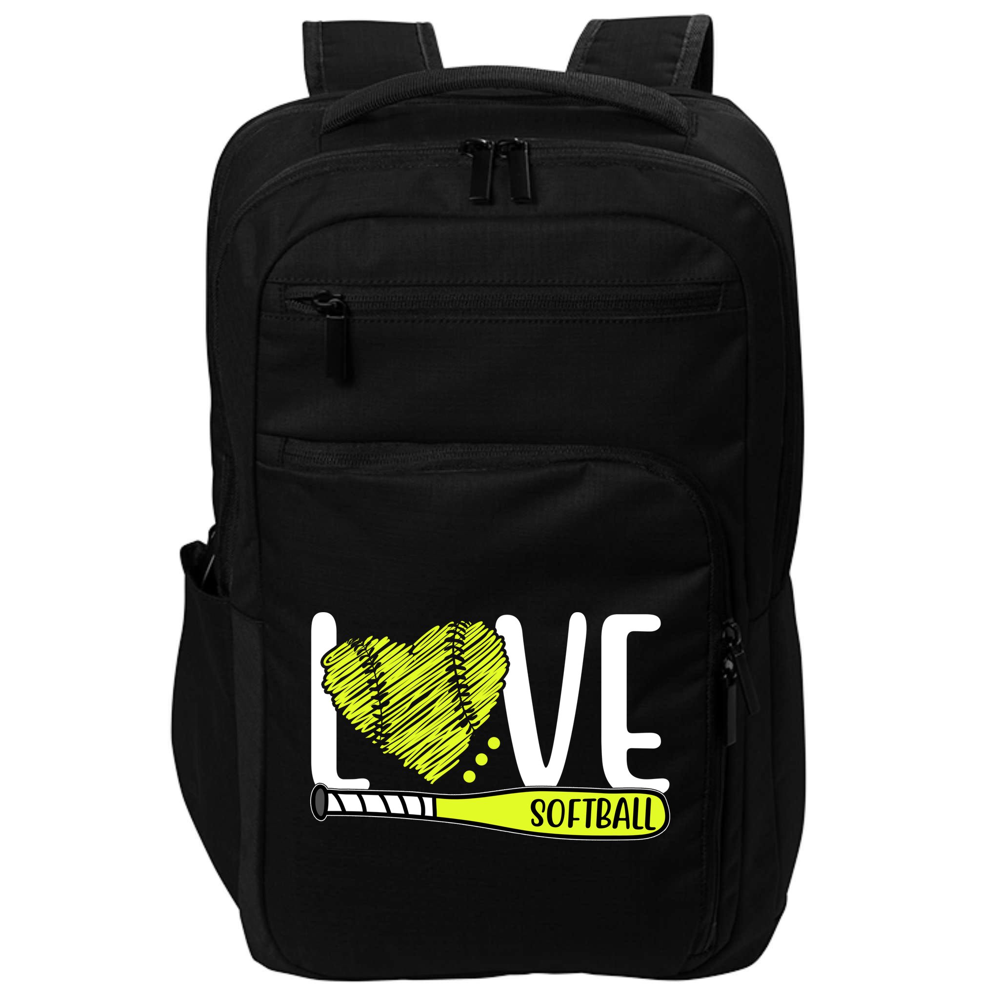 Love Softball Hobby Sport Gift Impact Tech Backpack