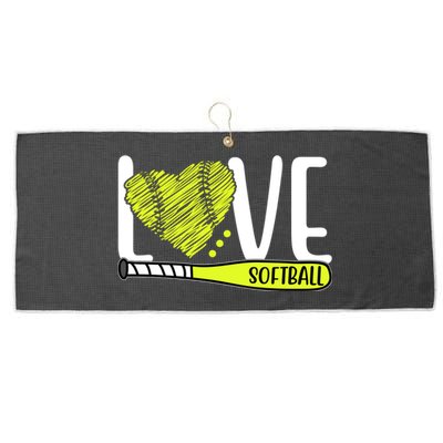 Love Softball Hobby Sport Gift Large Microfiber Waffle Golf Towel