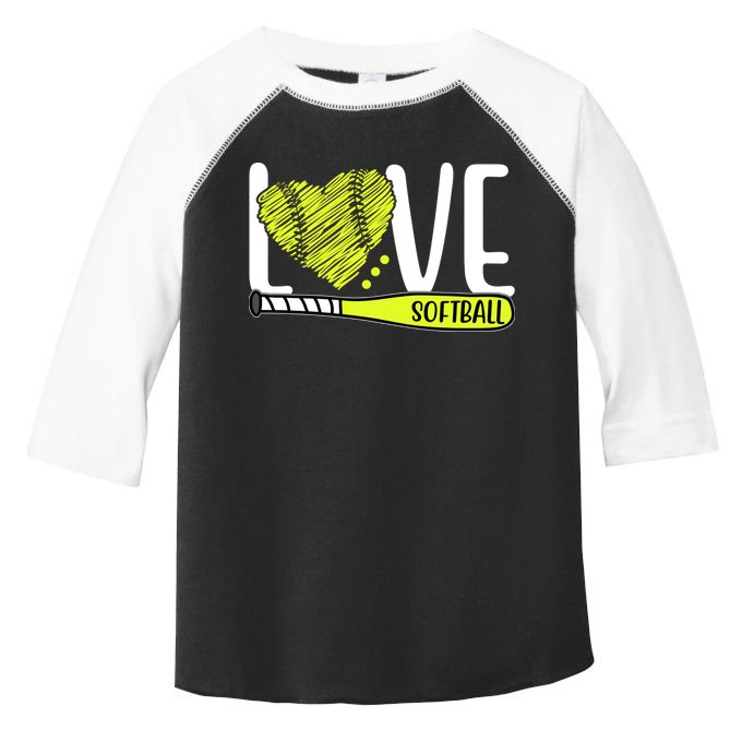 Love Softball Hobby Sport Gift Toddler Fine Jersey T-Shirt