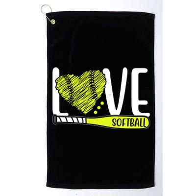 Love Softball Hobby Sport Gift Platinum Collection Golf Towel