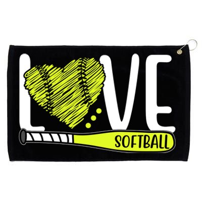 Love Softball Hobby Sport Gift Grommeted Golf Towel