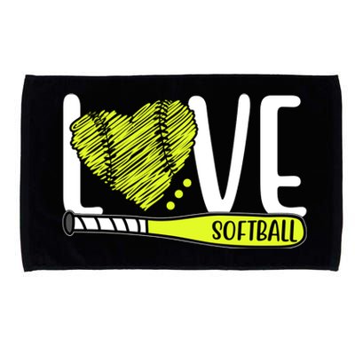 Love Softball Hobby Sport Gift Microfiber Hand Towel