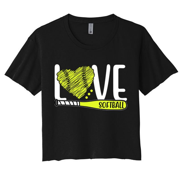 Love Softball Hobby Sport Gift Crop Top