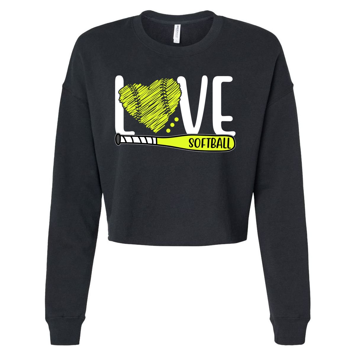 Love Softball Hobby Sport Gift Cropped Pullover Crew