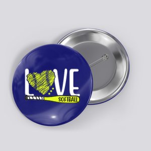 Love Softball Hobby Sport Gift Button