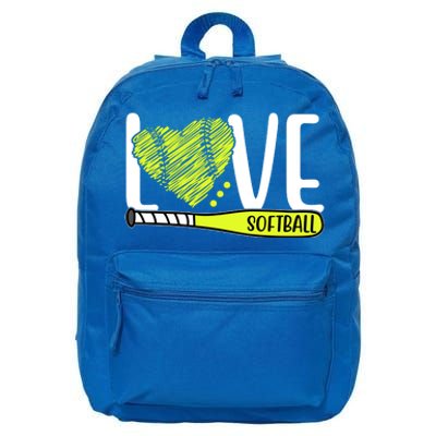 Love Softball Hobby Sport Gift 16 in Basic Backpack