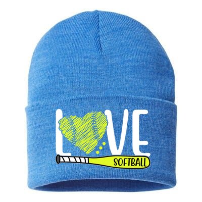 Love Softball Hobby Sport Gift Sustainable Knit Beanie