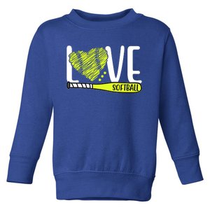 Love Softball Hobby Sport Gift Toddler Sweatshirt