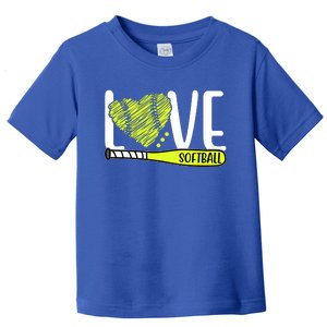 Love Softball Hobby Sport Gift Toddler T-Shirt