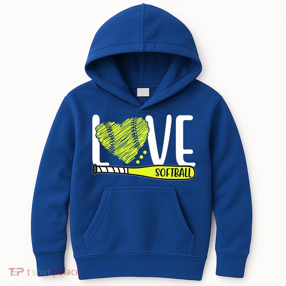 Love Softball Hobby Sport Gift Kids Hoodie