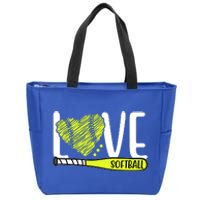 Love Softball Hobby Sport Gift Zip Tote Bag