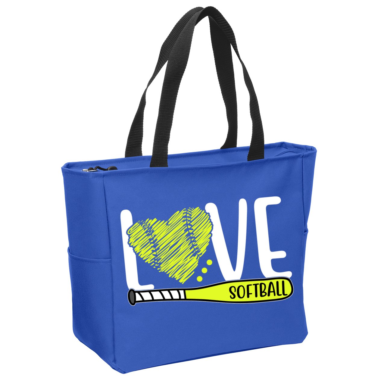Love Softball Hobby Sport Gift Zip Tote Bag