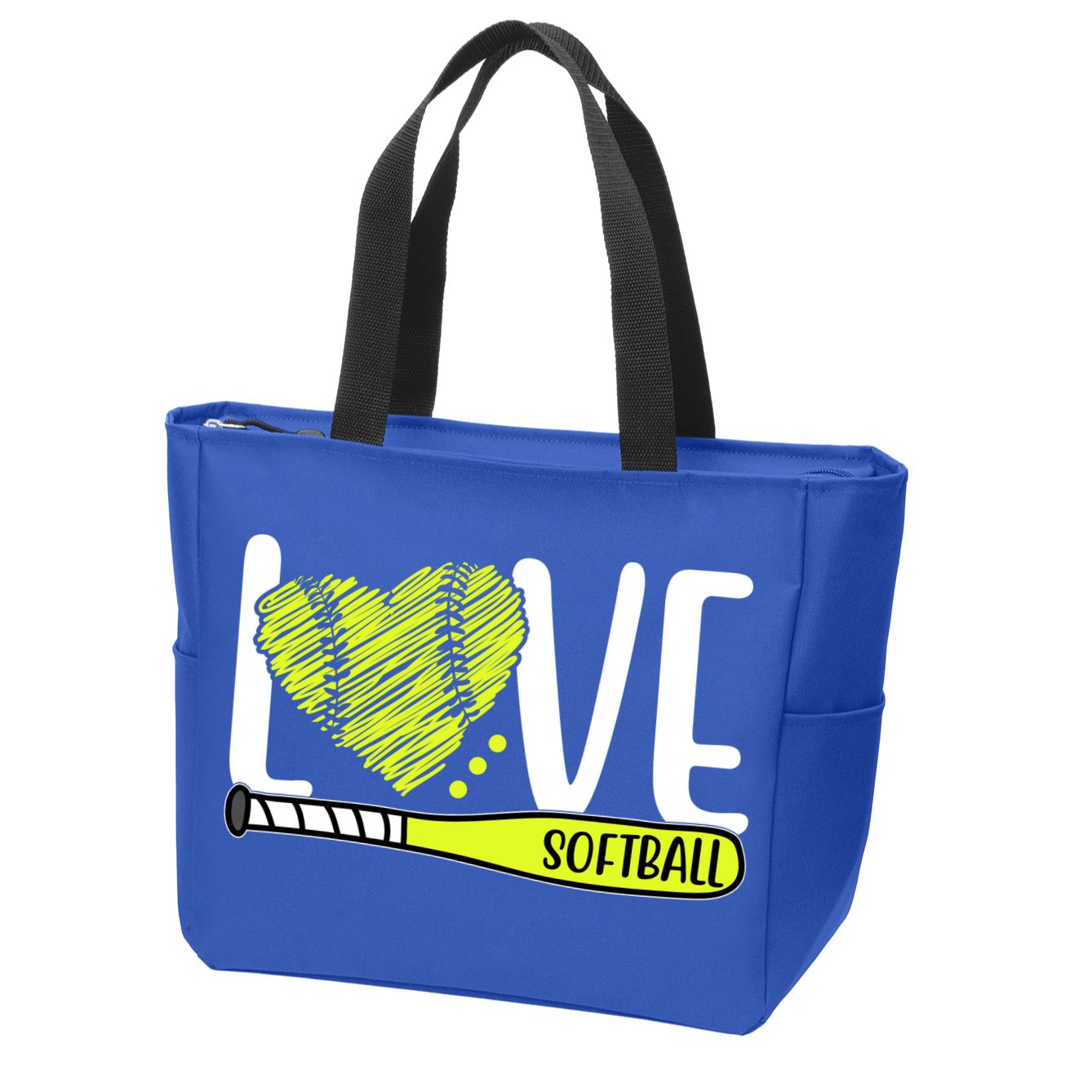 Love Softball Hobby Sport Gift Zip Tote Bag