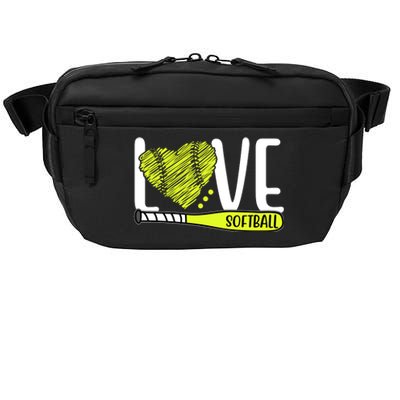 Love Softball Hobby Sport Gift Crossbody Pack