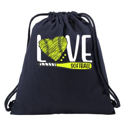 Love Softball Hobby Sport Gift Drawstring Bag