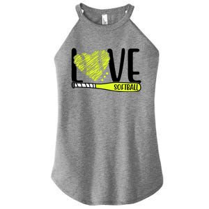 Love Softball Hobby Sport Gift Women's Perfect Tri Rocker Tank