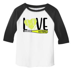 Love Softball Hobby Sport Gift Toddler Fine Jersey T-Shirt