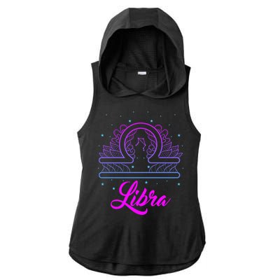 Libra Scale Horoscope Birthday Great Gift Ladies PosiCharge Tri-Blend Wicking Draft Hoodie Tank