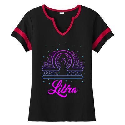 Libra Scale Horoscope Birthday Great Gift Ladies Halftime Notch Neck Tee