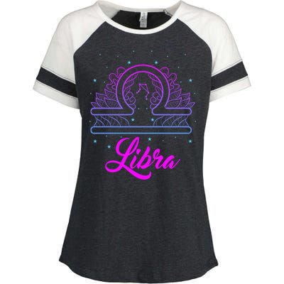 Libra Scale Horoscope Birthday Great Gift Enza Ladies Jersey Colorblock Tee