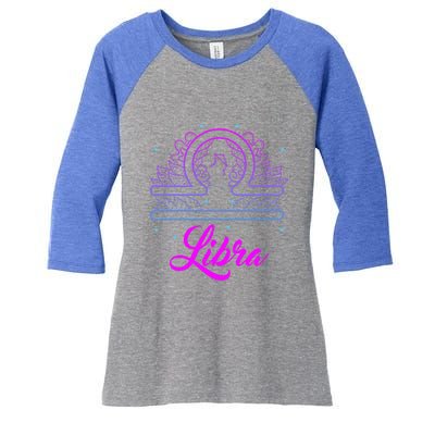 Libra Scale Horoscope Birthday Great Gift Women's Tri-Blend 3/4-Sleeve Raglan Shirt