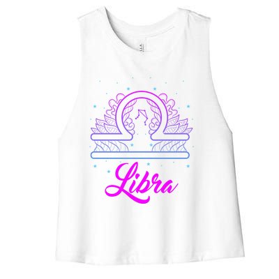 Libra Scale Horoscope Birthday Great Gift Women's Racerback Cropped Tank