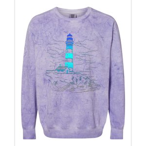 Lighthouse Seaside House Sailing Sea Beach Life Boating Colorblast Crewneck Sweatshirt