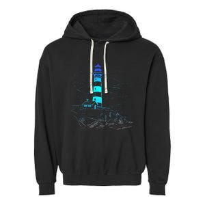 Lighthouse Seaside House Sailing Sea Beach Life Boating Garment-Dyed Fleece Hoodie