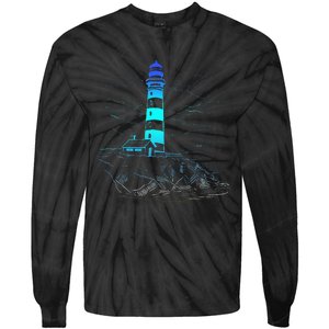 Lighthouse Seaside House Sailing Sea Beach Life Boating Tie-Dye Long Sleeve Shirt