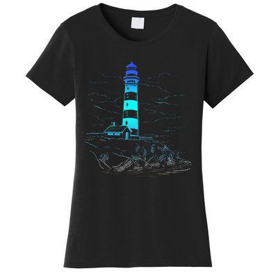 Lighthouse Seaside House Sailing Sea Beach Life Boating Women's T-Shirt