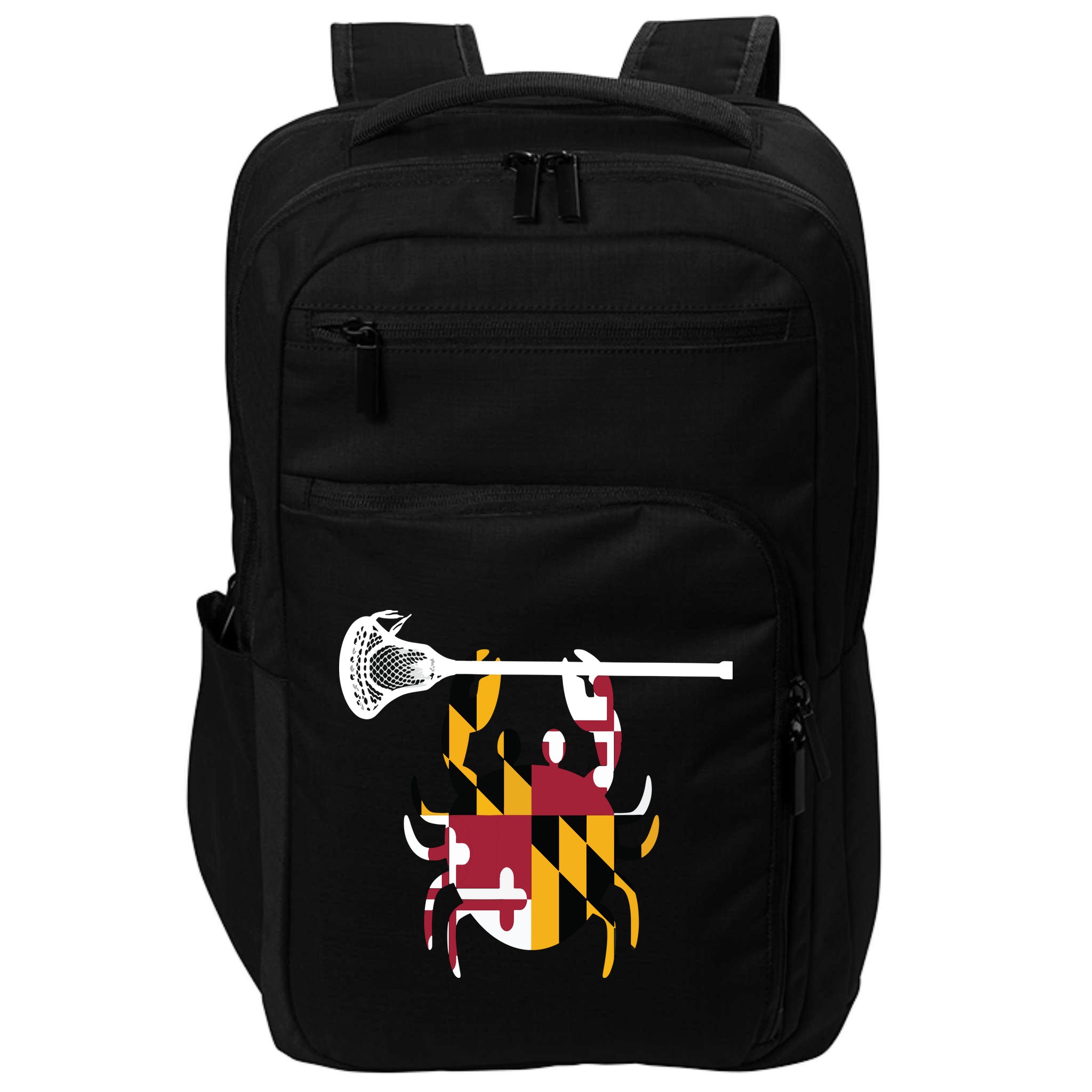 Lacrosse Shirts Helmet Sticks LAX Maryland Flag Gift Impact Tech Backpack