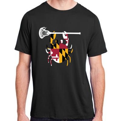 Lacrosse Shirts Helmet Sticks LAX Maryland Flag Gift Adult ChromaSoft Performance T-Shirt