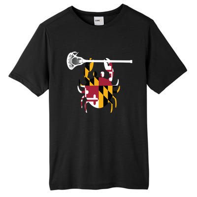 Lacrosse Shirts Helmet Sticks LAX Maryland Flag Gift Tall Fusion ChromaSoft Performance T-Shirt