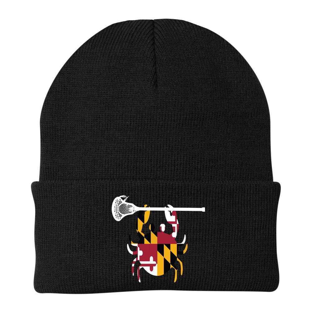 Lacrosse Shirts Helmet Sticks LAX Maryland Flag Gift Beanie