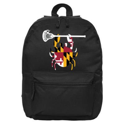 Lacrosse Shirts Helmet Sticks LAX Maryland Flag Gift 16 in Basic Backpack