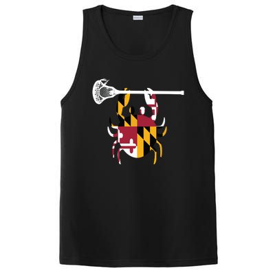 Lacrosse Shirts Helmet Sticks LAX Maryland Flag Gift PosiCharge Competitor Tank