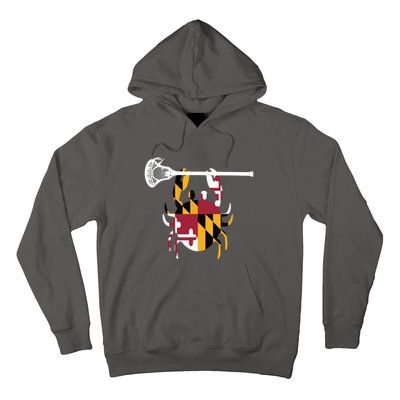 Lacrosse Shirts Helmet Sticks LAX Maryland Flag Gift Hoodie