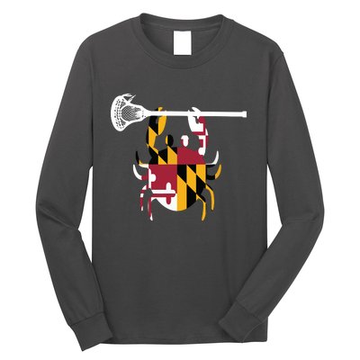 Lacrosse Shirts Helmet Sticks LAX Maryland Flag Gift Long Sleeve Shirt