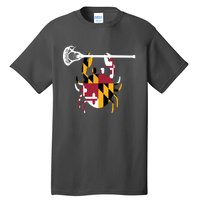 Lacrosse Shirts Helmet Sticks LAX Maryland Flag Gift Tall T-Shirt