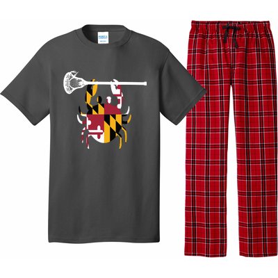 Lacrosse Shirts Helmet Sticks LAX Maryland Flag Gift Pajama Set